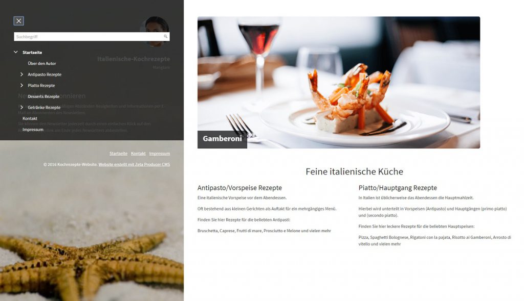 Italienische Küche Website
