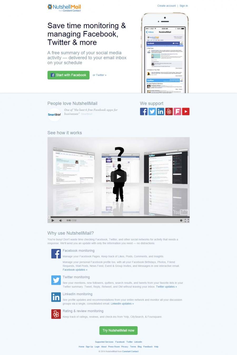Nutshell Mail Professionelle sites erstellen