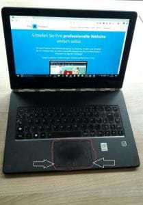 Touchpad eines Laptops