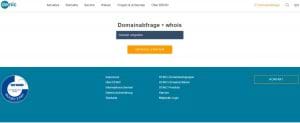 Whois-Abfrage auf DENIC