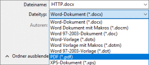 Speicher-Vorgang von einer PDF